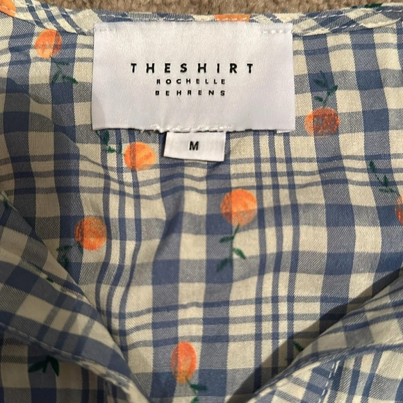 The Shirt Rochelle Behrens Plaid Ruffle Lace Oranges Print Tassle Mini Dress - Picture 3 of 6